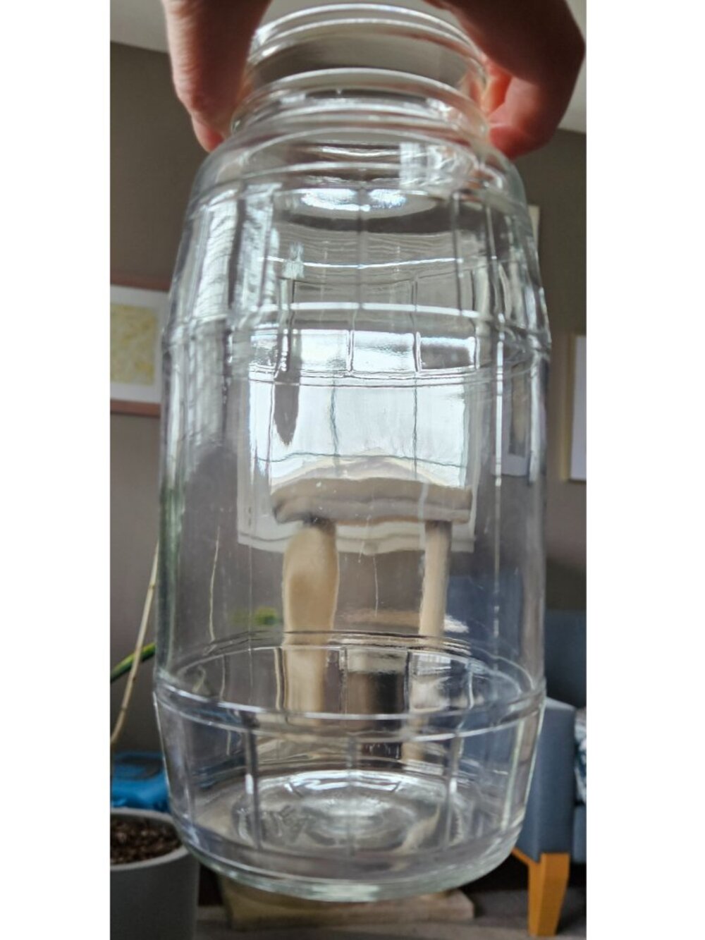 Vintage Ball barrel canning jar 8.25" flower vase decor clear glass farmhouse